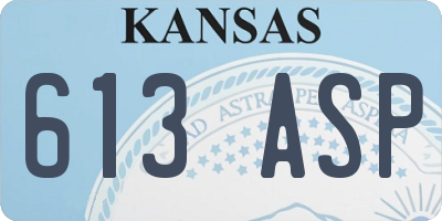 KS license plate 613ASP