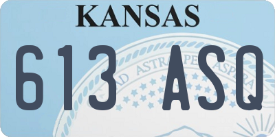 KS license plate 613ASQ