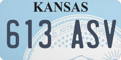 KS license plate 613ASV