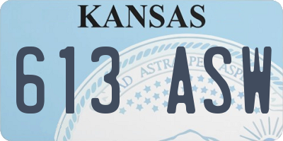 KS license plate 613ASW