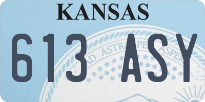 KS license plate 613ASY