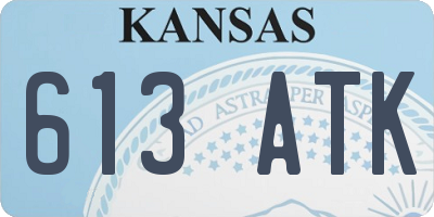 KS license plate 613ATK