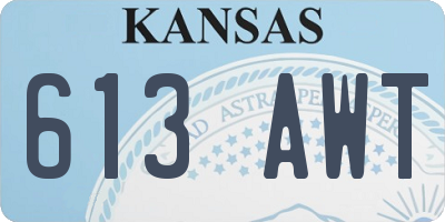 KS license plate 613AWT