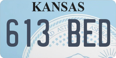 KS license plate 613BED