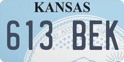 KS license plate 613BEK