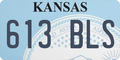 KS license plate 613BLS