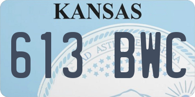 KS license plate 613BWC