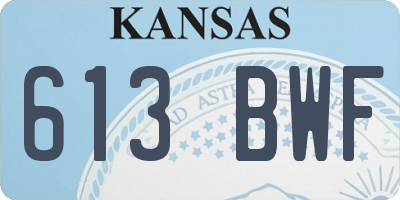 KS license plate 613BWF