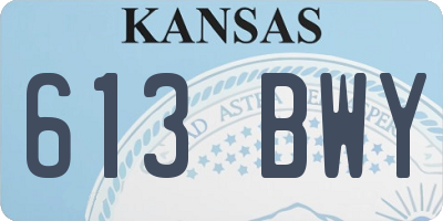 KS license plate 613BWY