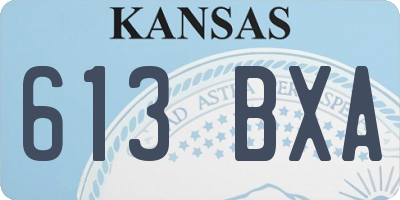 KS license plate 613BXA