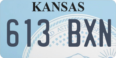KS license plate 613BXN