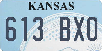 KS license plate 613BXO