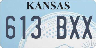 KS license plate 613BXX