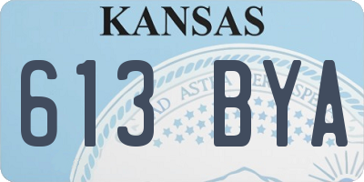 KS license plate 613BYA