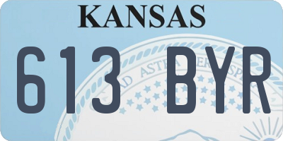 KS license plate 613BYR