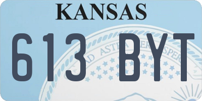 KS license plate 613BYT