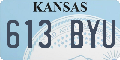 KS license plate 613BYU