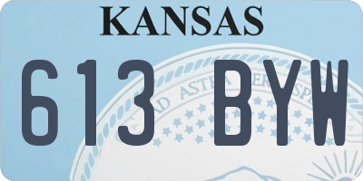KS license plate 613BYW
