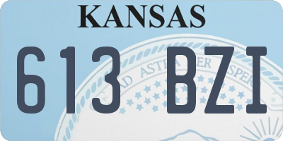 KS license plate 613BZI