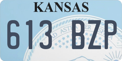 KS license plate 613BZP
