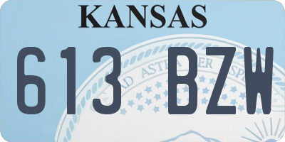 KS license plate 613BZW