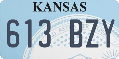 KS license plate 613BZY