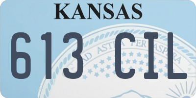 KS license plate 613CIL