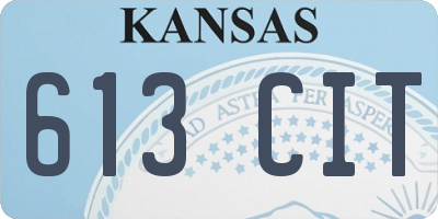 KS license plate 613CIT