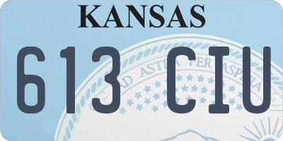 KS license plate 613CIU