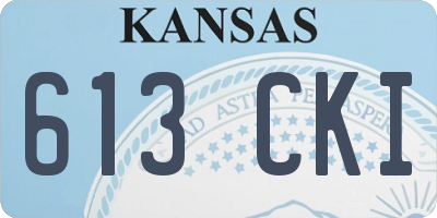 KS license plate 613CKI