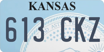 KS license plate 613CKZ