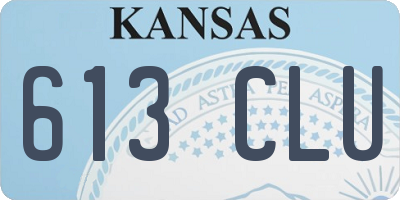 KS license plate 613CLU