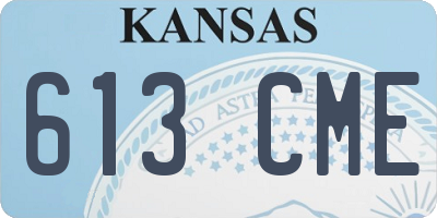KS license plate 613CME