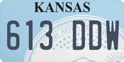 KS license plate 613DDW