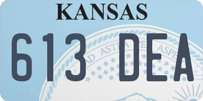 KS license plate 613DEA