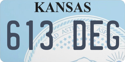 KS license plate 613DEG