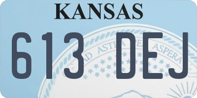 KS license plate 613DEJ