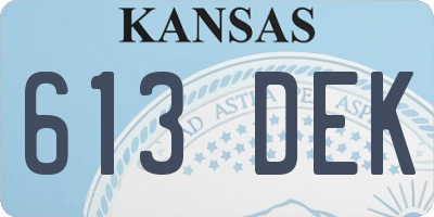 KS license plate 613DEK