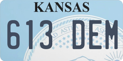 KS license plate 613DEM