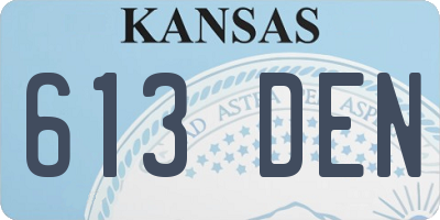 KS license plate 613DEN