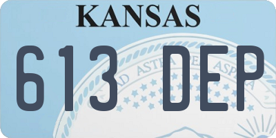 KS license plate 613DEP