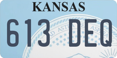 KS license plate 613DEQ