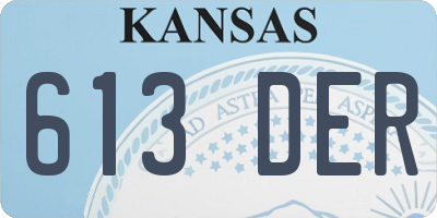 KS license plate 613DER