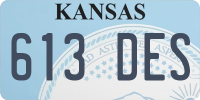 KS license plate 613DES