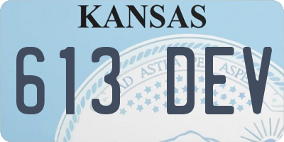 KS license plate 613DEV