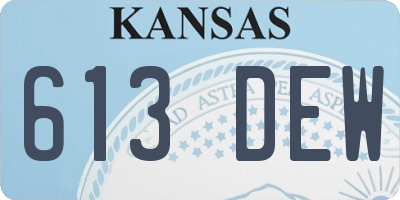 KS license plate 613DEW