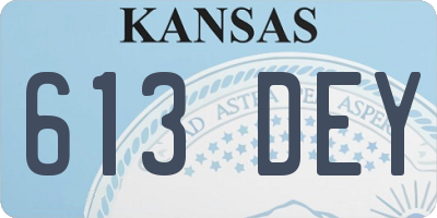 KS license plate 613DEY