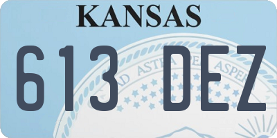 KS license plate 613DEZ