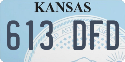 KS license plate 613DFD