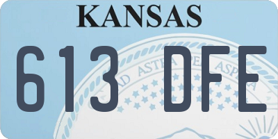 KS license plate 613DFE
